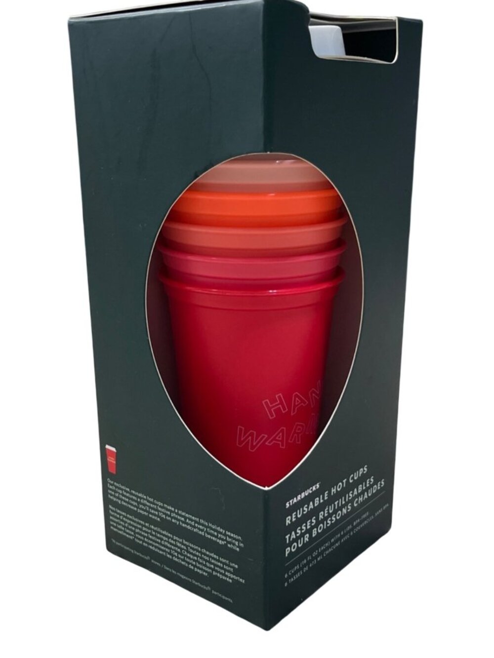 Starbucks 2019 Holiday Winter Christmas Reusable HOT Cups & Lids 16oz 6 Pack